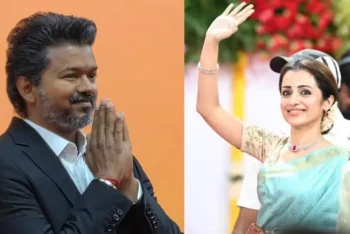 বিজয়ের শপথে অনুপস্থিত স্ত্রী-সন্তান, সামনের সারিতে তৃষা