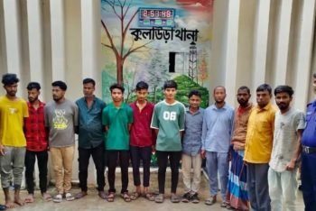 কুলাউড়ায় পুলিশের অভিযানে গ্রেপ্তার ১২