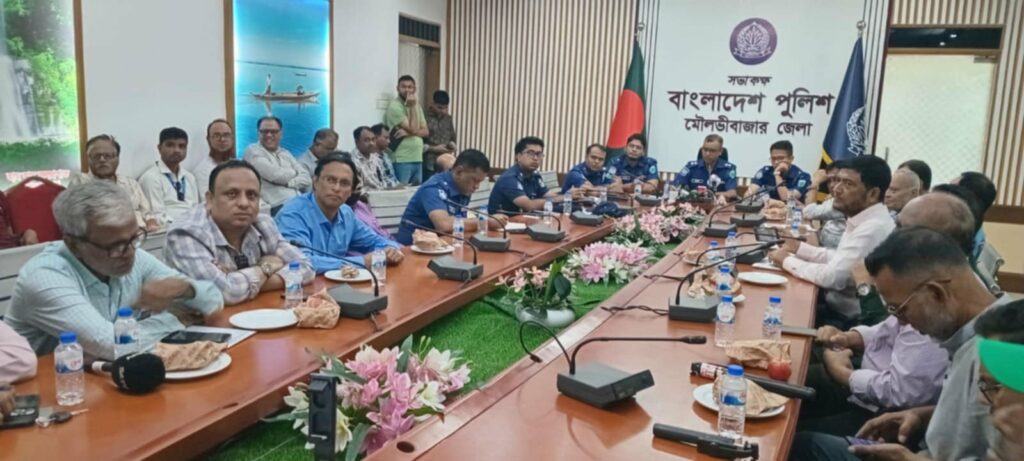 মৌলভীবাজারে সাংবাদিকদের সাথে নবাগত পুলিশ সুপারের মতবিনিময়