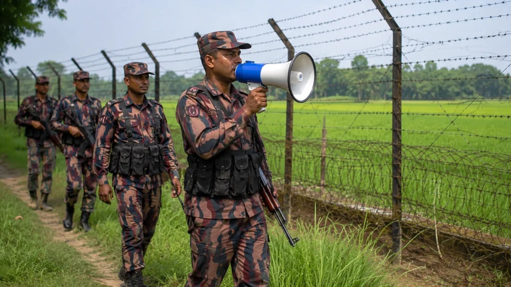 সিলেট সীমান্তে ‘পুশ-ইন’ আশঙ্কা: বিজিবির মাইকিং ও নিরাপত্তা জোরদার