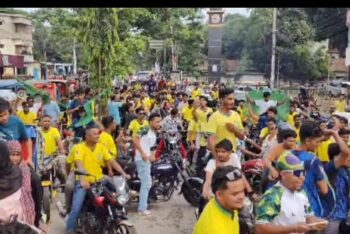 মৌলভীবাজারে ব্রাজিল সমর্থকদের বর্ণাঢ্য মোটরসাইকেল শোভাযাত্রা