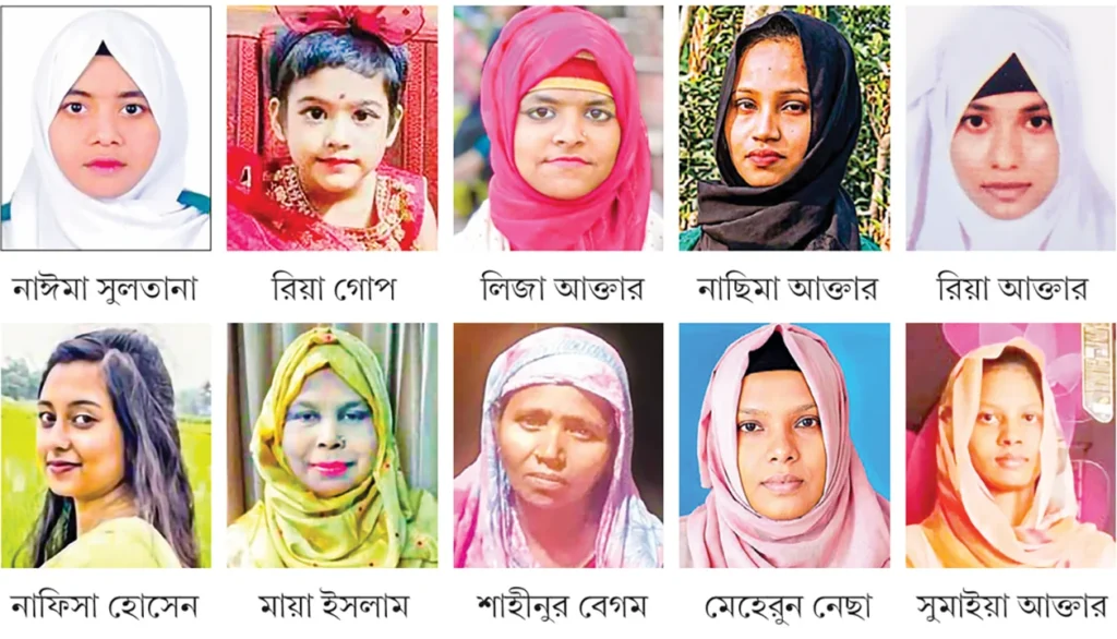জুলাই বিপ্লবের অমর ১০ নারী-শিশু