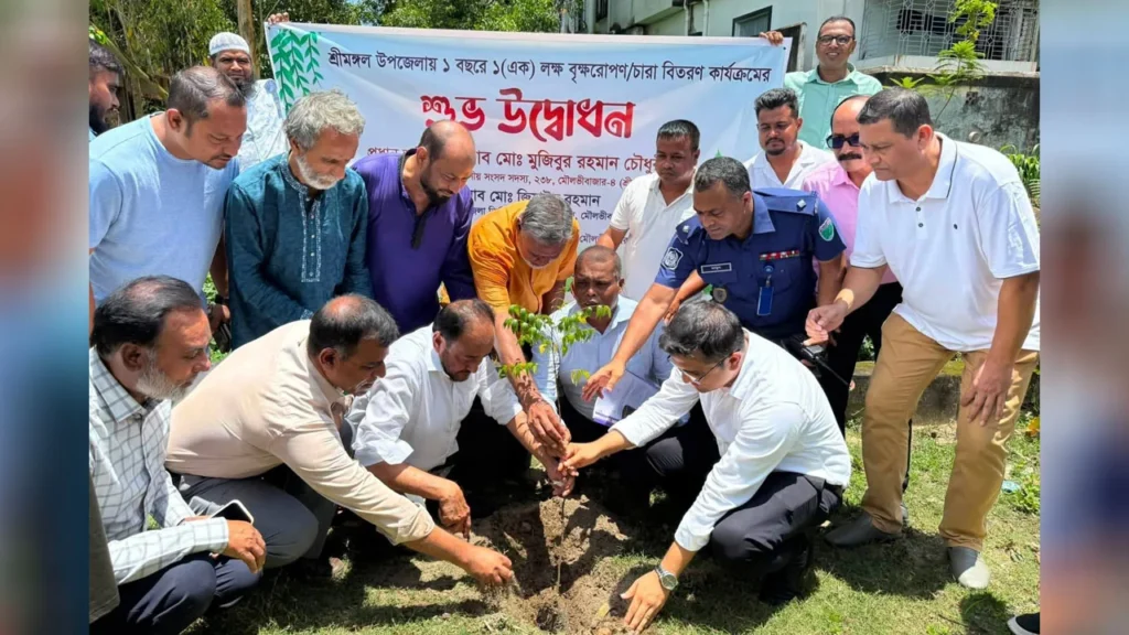 শ্রীমঙ্গলে বছরে ১ লাখ বৃক্ষরোপণ কর্মসূচি উদ্বোধন