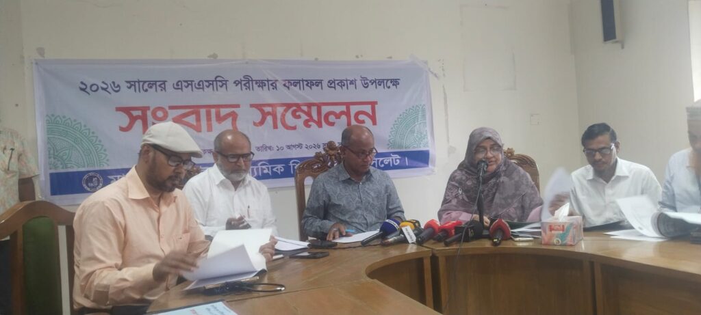 সিলেট বোর্ডে এসএস‌সিতে পাসের হার ৫৮.৩৩%, জি‌পিএ-৫ পেয়েছে ৩৮৩৬ জন