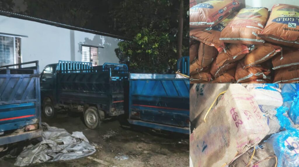 জৈন্তাপুরে ৪ পিকআপভর্তি ভারতীয় জিরা-শাড়ি-বিড়ি জব্দ