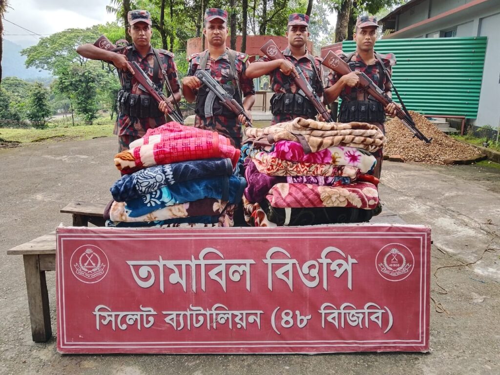 সিলেটে বিজিবির অভিযানে ৫২ লাখ ৪০ হাজার টাকার চোরাচালানী মালামাল জব্দ