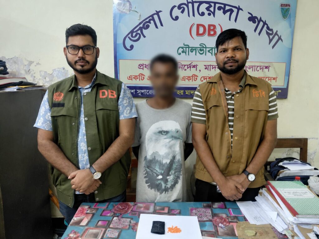 জুড়ীতে ইয়াবাসহ মাদক কারবারি গ্রেপ্তার