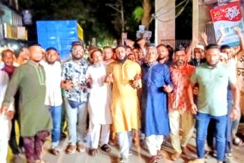 হুমায়ুন কবির পররাষ্ট্র প্রতিমন্ত্রী হওয়ায় বিশ্বনাথে আনন্দ মিছিল মিষ্টি বিতরণ