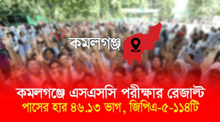 কমলগঞ্জে জিপিএ-৫ ১১৪টি, পাসের হার ৪৬.১৩ ভাগ
