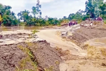 উজানের ঢলে বাঁধ ভেঙে হবিগঞ্জের ২০ গ্রাম প্লাবিত