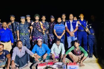 গোয়াইনঘাটে অবৈধ বালু উত্তোলনে অভিযান, আটক ৬