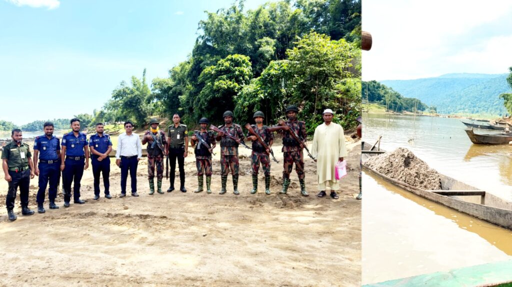 ১২ বারকি নৌকা বিনষ্ট, বালু উত্তোলনকারীকে ৫০ হাজার টাকা জরিমানা