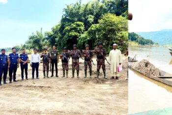 ১২ বারকি নৌকা বিনষ্ট, বালু উত্তোলনকারীকে ৫০ হাজার টাকা জরিমানা