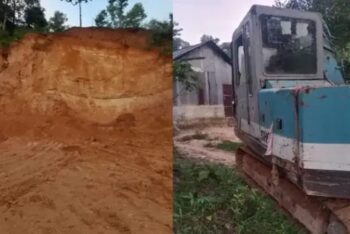 বড়লেখায় অবৈধভাবে টিলা কাটার সময় এক্সেভেটর জব্দ