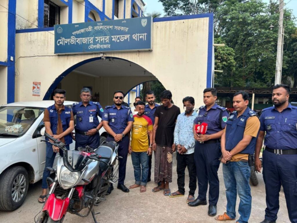 মৌলভীবাজারে চুরি হওয়া মোটরসাইকেল উদ্ধার, গ্রেফতার ৩